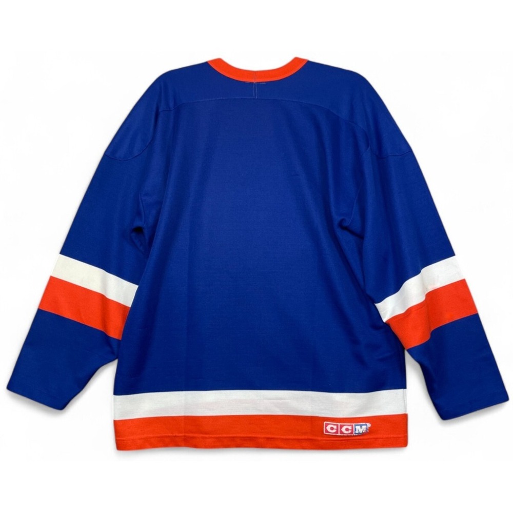 Vintage CCM NY Islanders Hockey Jersey Mens L Blue Orange White New York Read - Picture 7 of 16